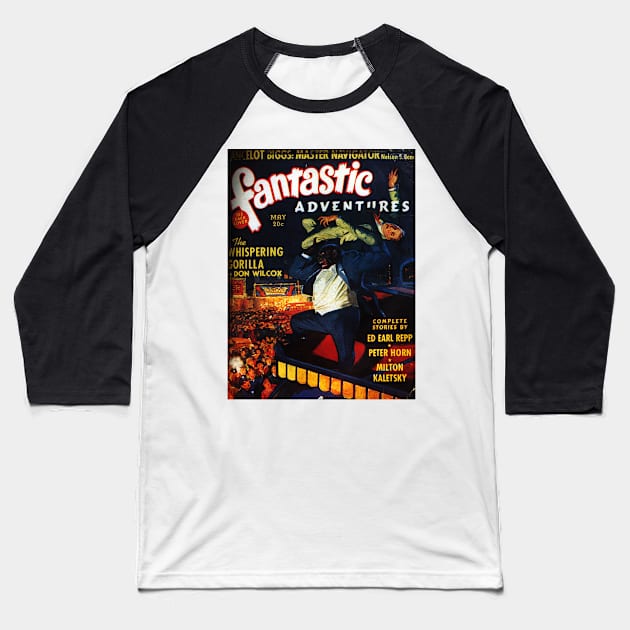 Fantastic Adventures Magazine Baseball T-Shirt by babydollchic